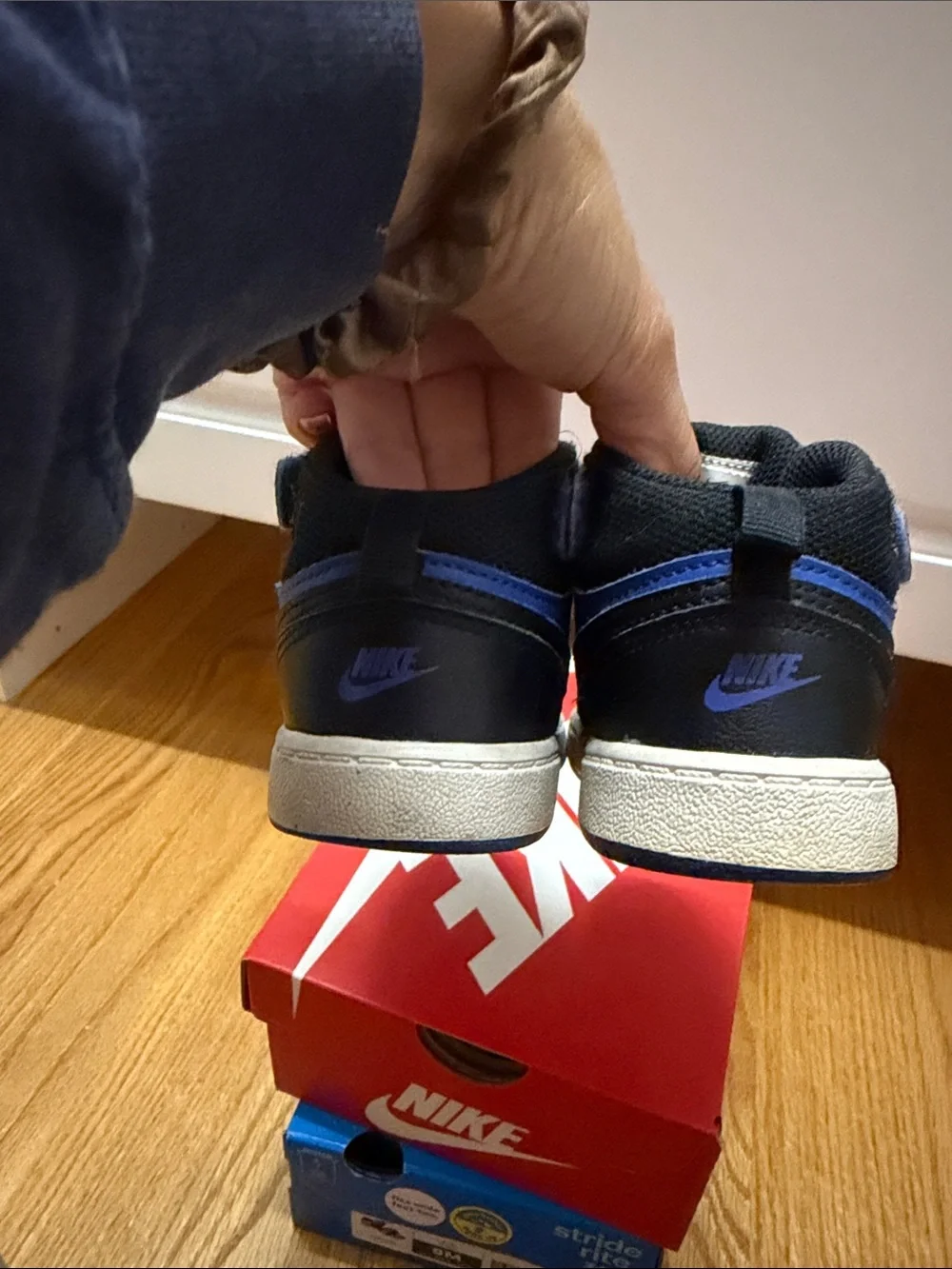 Nike Kids Blue and Black High-Top Sneakers